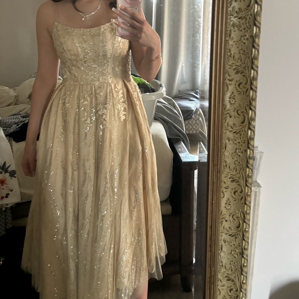 Gold prom dress